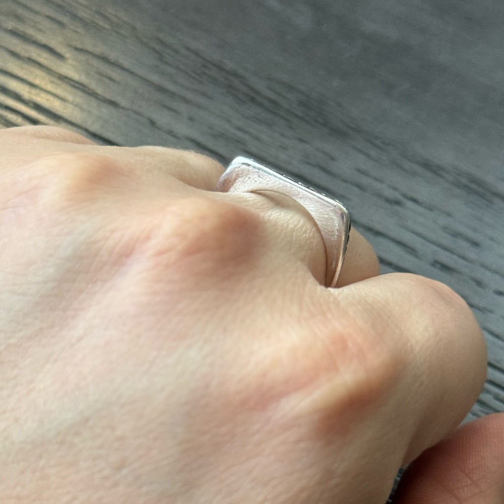 Size 8 Stackable Unique Design Square Ring - image 6